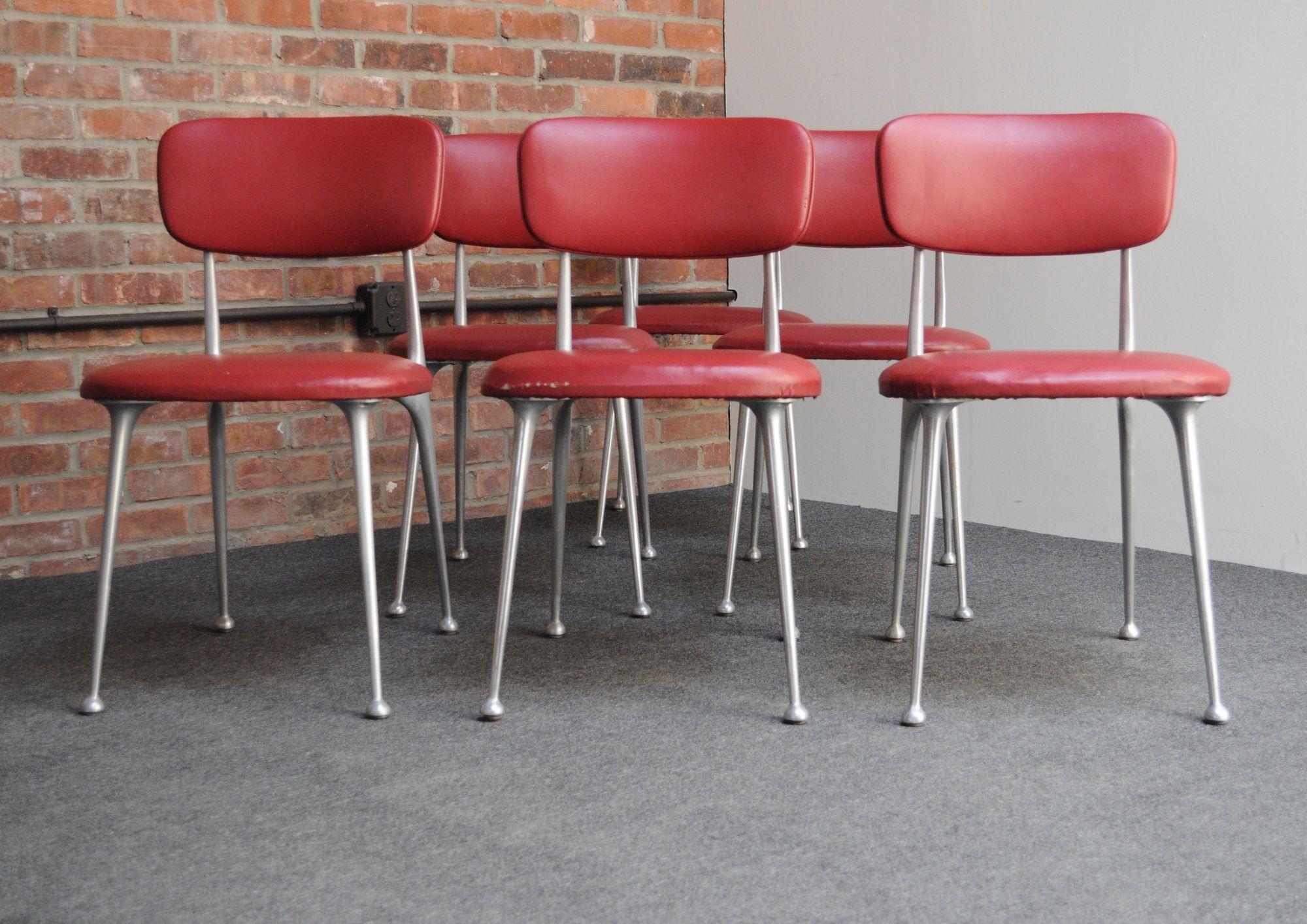Set of Six Mid-Century Aluminum 