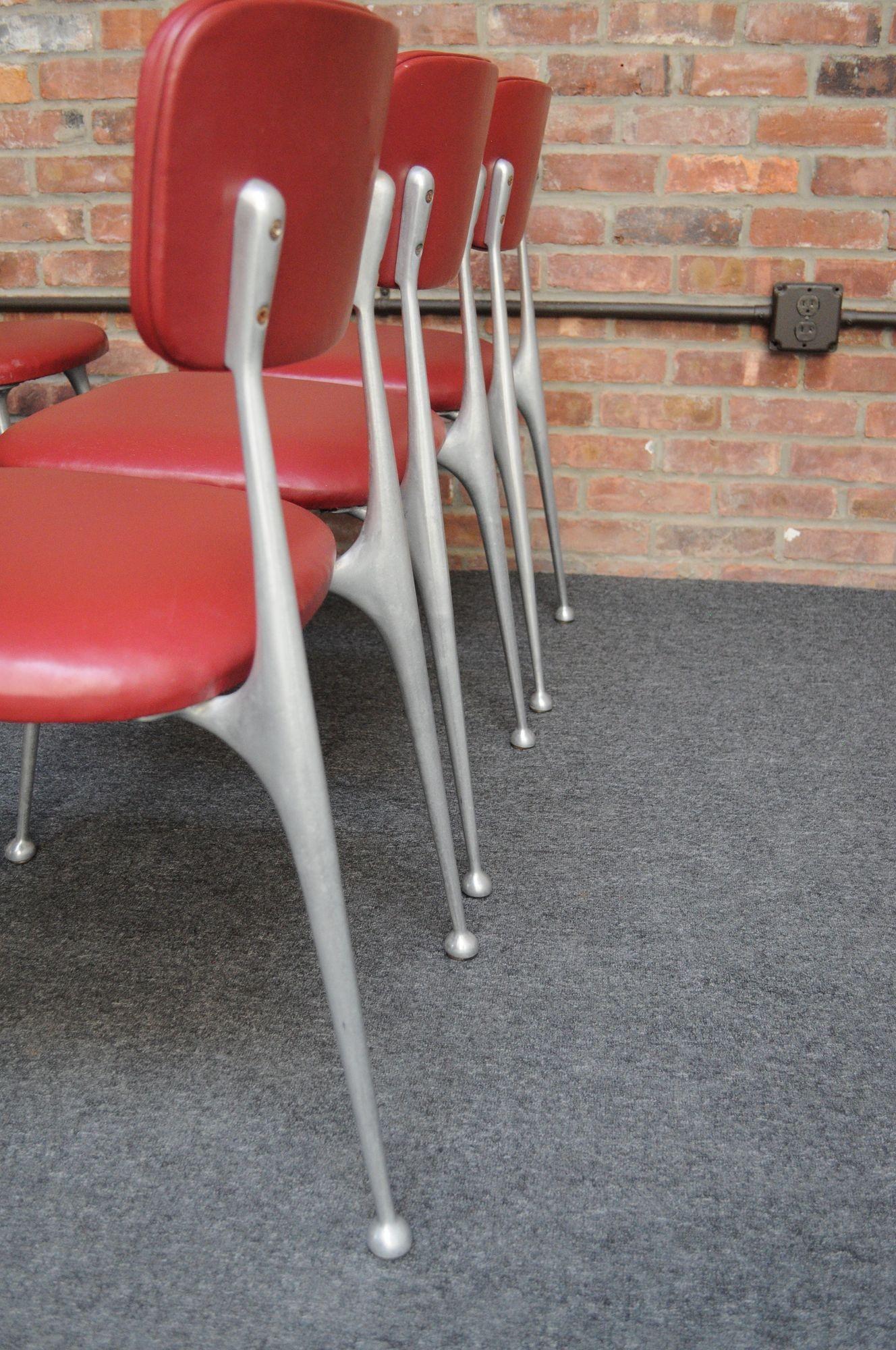 Mid-20th Century Set of Six Mid-Century Aluminum 