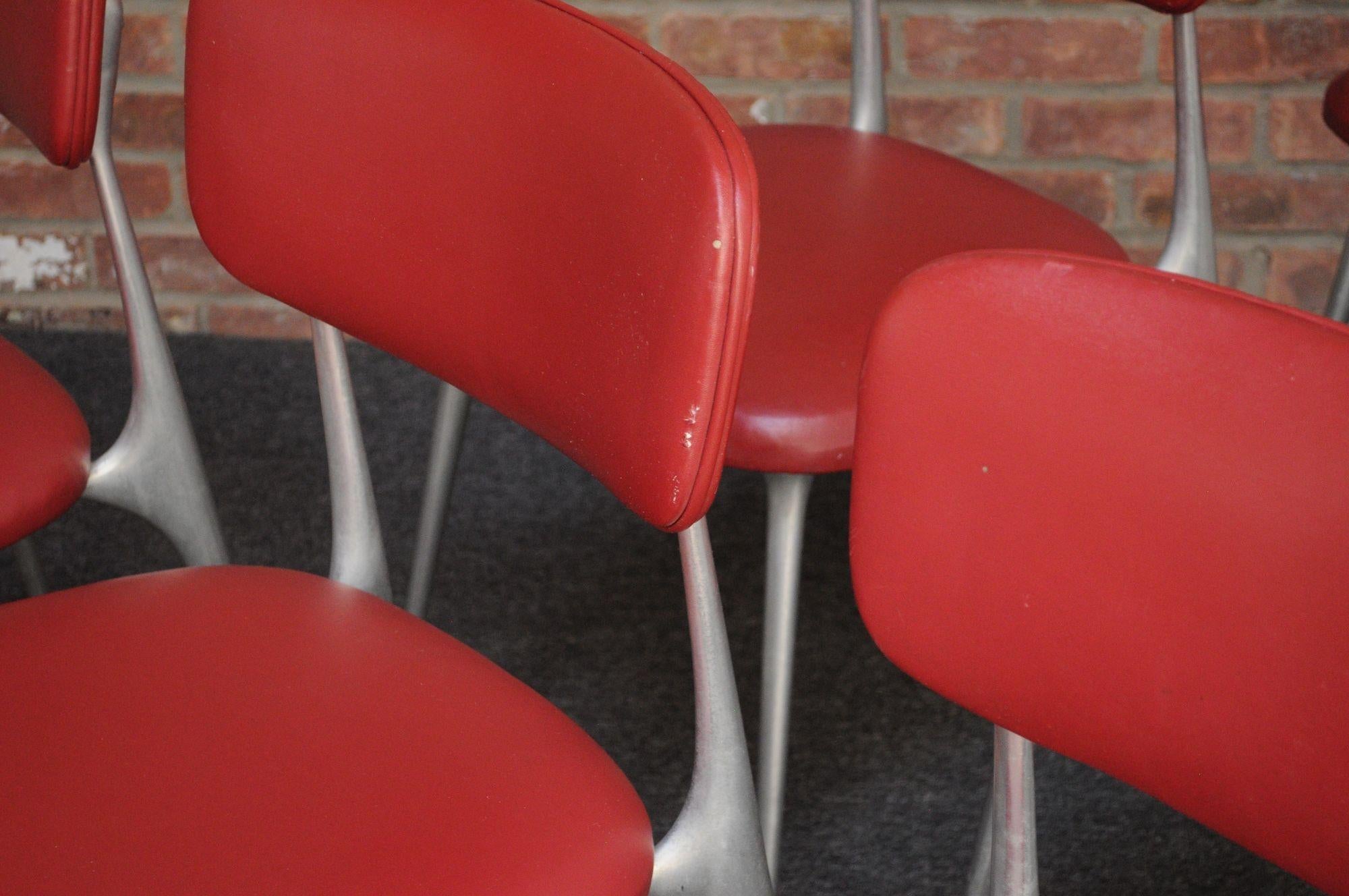 Set of Six Mid-Century Aluminum 