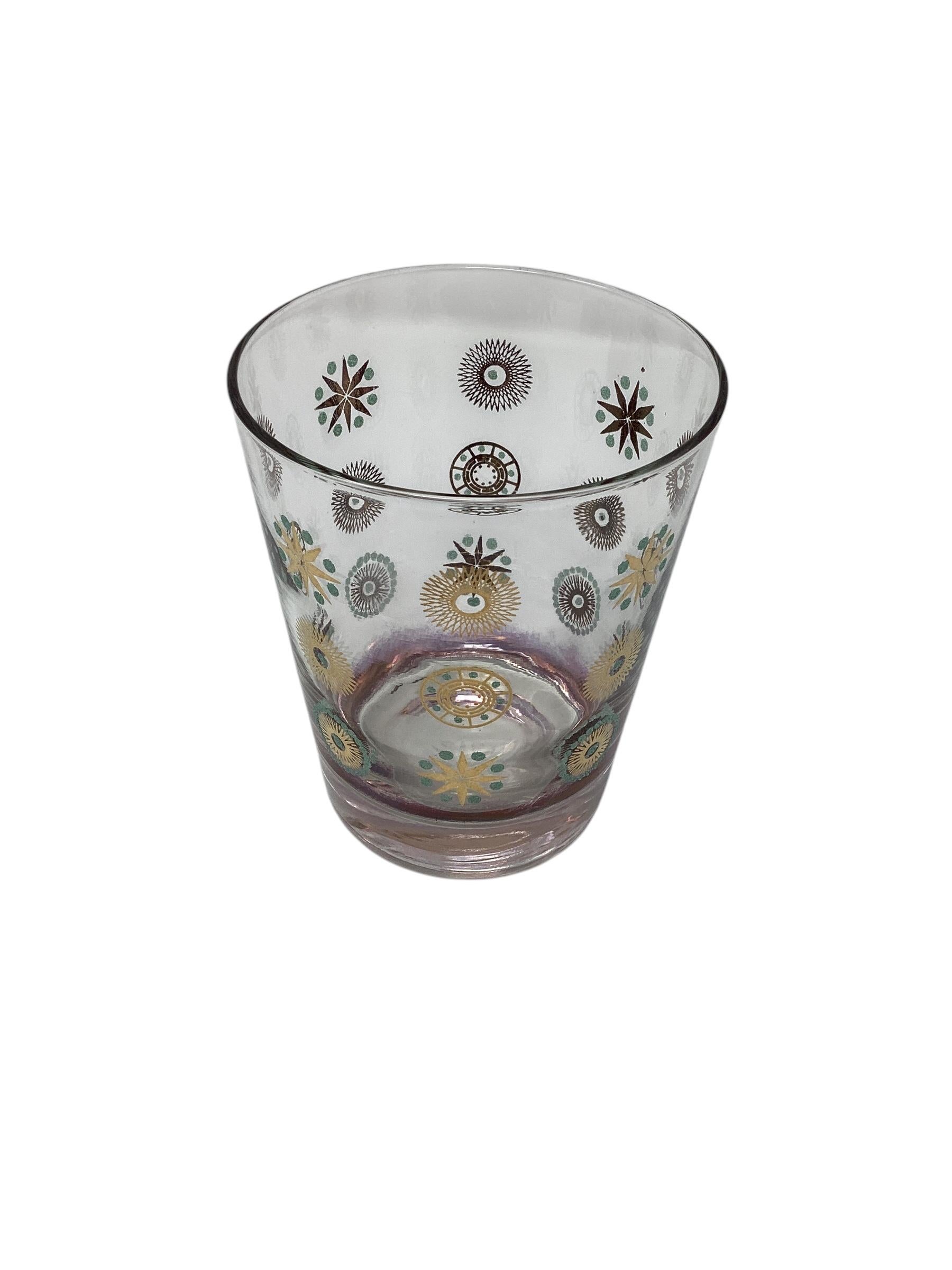 Juego de seis vasos Mid Century Atomic Double Old Fashioned Moderno de mediados de siglo en venta