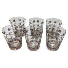 Set di sei bicchieri Atomic Double Old Fashioned della metà del secolo scorso