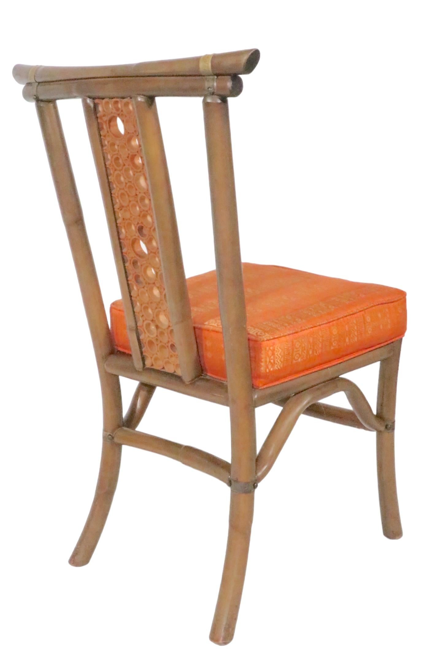 Set of Six Mid Century Bamboo Dining Chairs by Herbert Ritts c 1950/1960’s For Sale 7