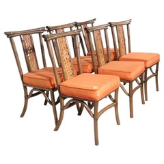 Set of Six Mid Century Bamboo Dining Chairs by Herbert Ritts c 1950/1960's