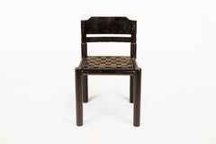 Set of Six Mid-Century Black Chairs, circa 1960, France
