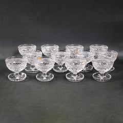 Set di sei bicchieri di cristallo bohémien del metà del secolo scorso