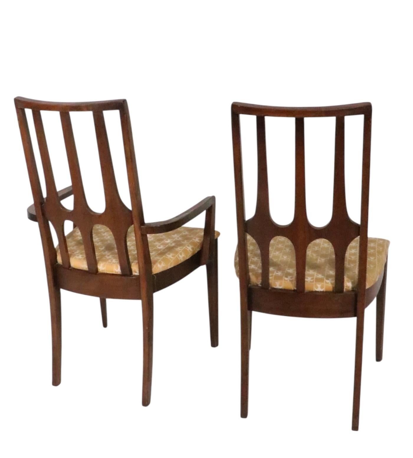 Set of Six Mid Century Broyhill Brasilia Dining Chairs c. 1960's For Sale 3