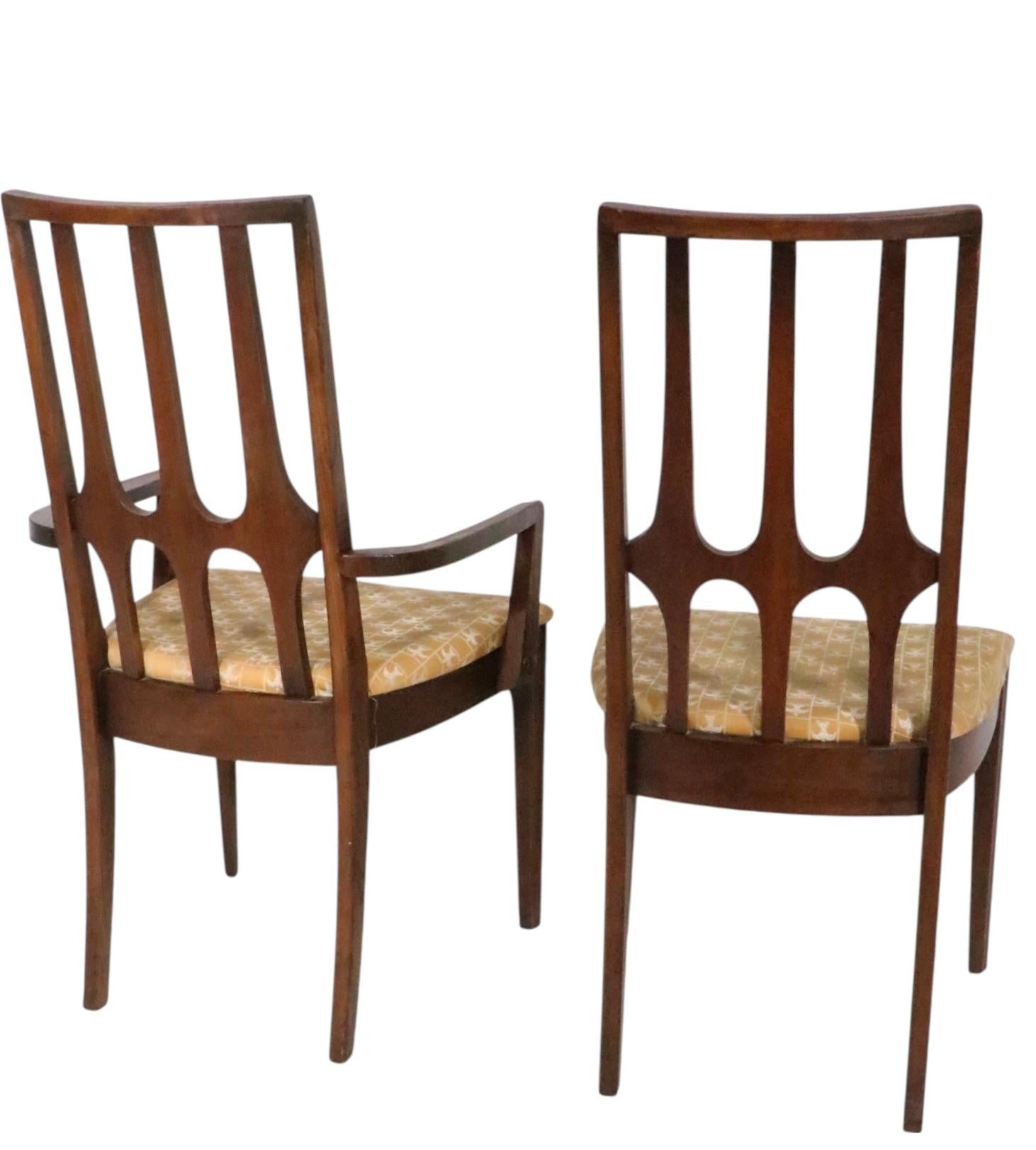 Set of Six Mid Century Broyhill Brasilia Dining Chairs c. 1960's For Sale 4