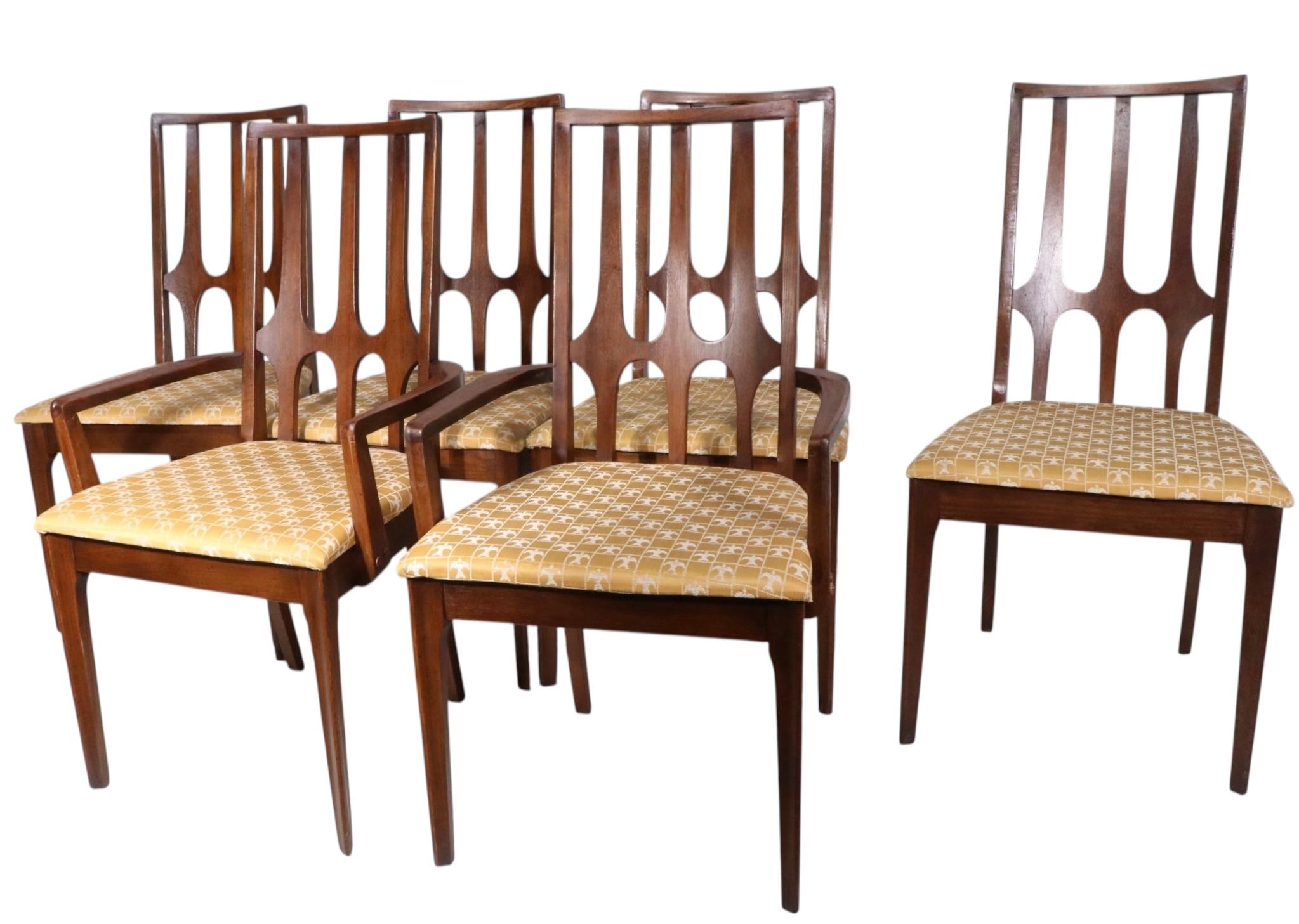 Set of Six Mid Century Broyhill Brasilia Dining Chairs c. 1960's In Good Condition For Sale In New York, NY