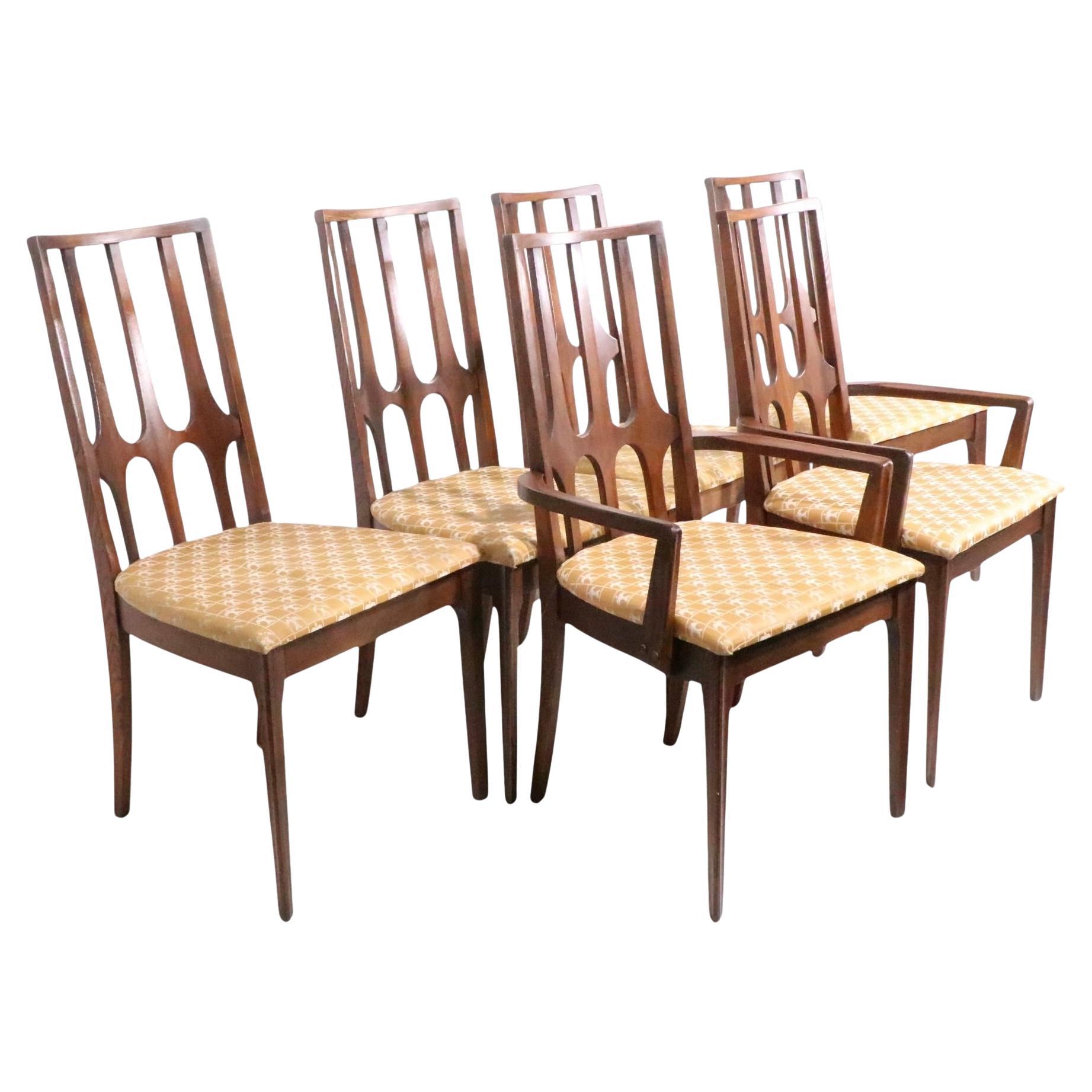 Set of Six Mid Century Broyhill Brasilia Dining Chairs c. 1960's For Sale