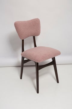 Juego de Seis Sillas de Comedor Mariposa, Boucle Rosa, Europa, Años 60