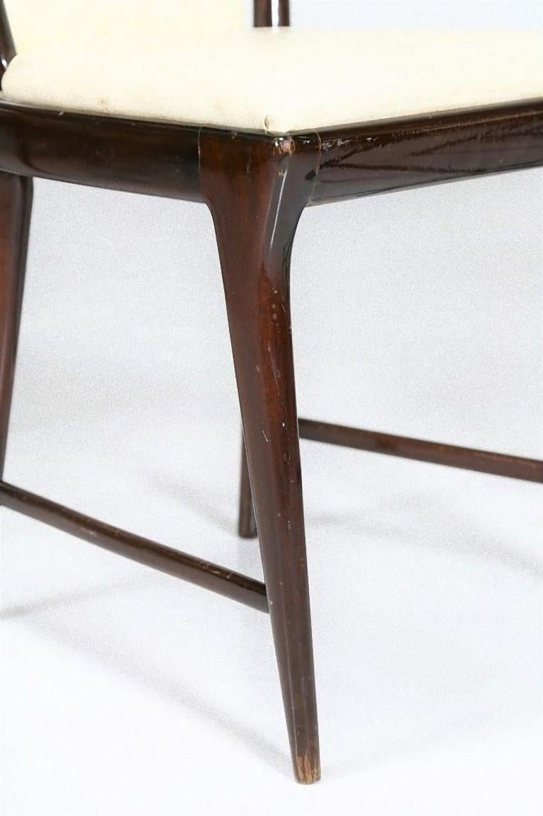 Italian Set of Six Midcentury Chairs by Osvaldo Borsani 'attr.' For Sale