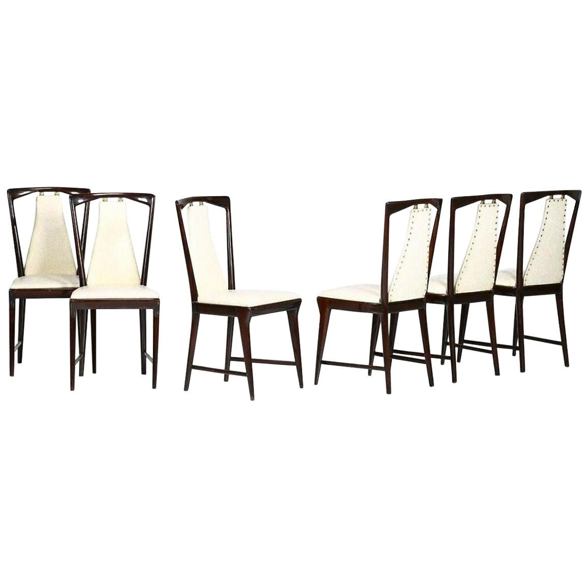 Ensemble de six chaises du milieu du siècle par Osvaldo Borsani 'attr.'