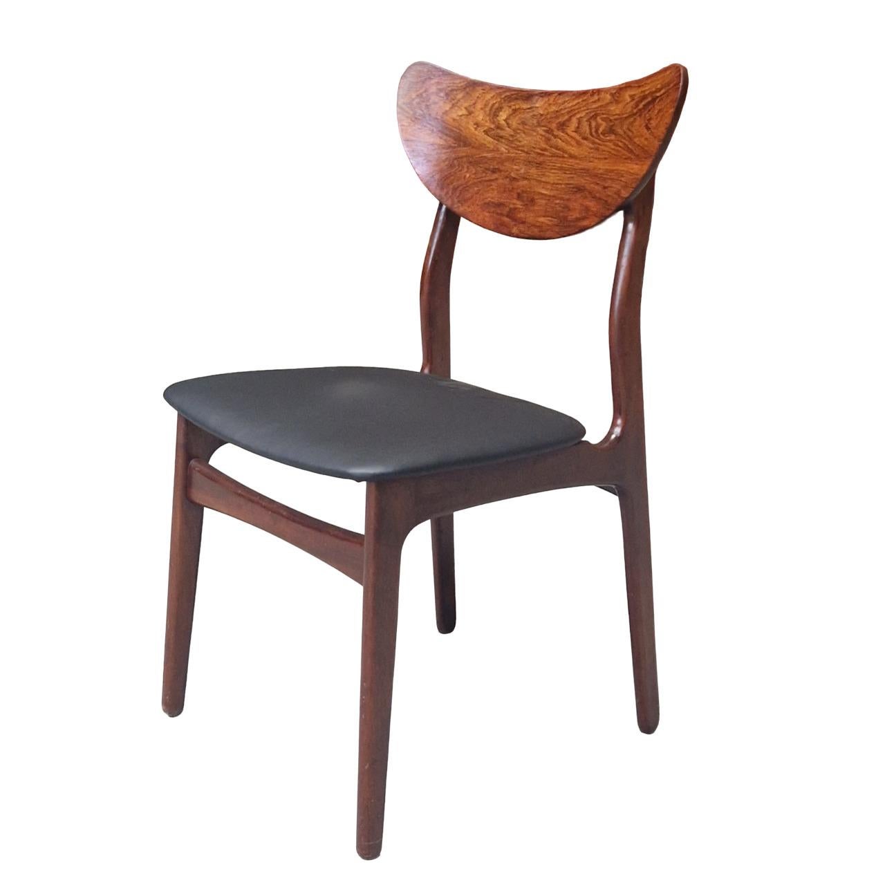 Mid-20th Century Set of Six Mid Century Chairs in the style of H.P. Hansen For Sale