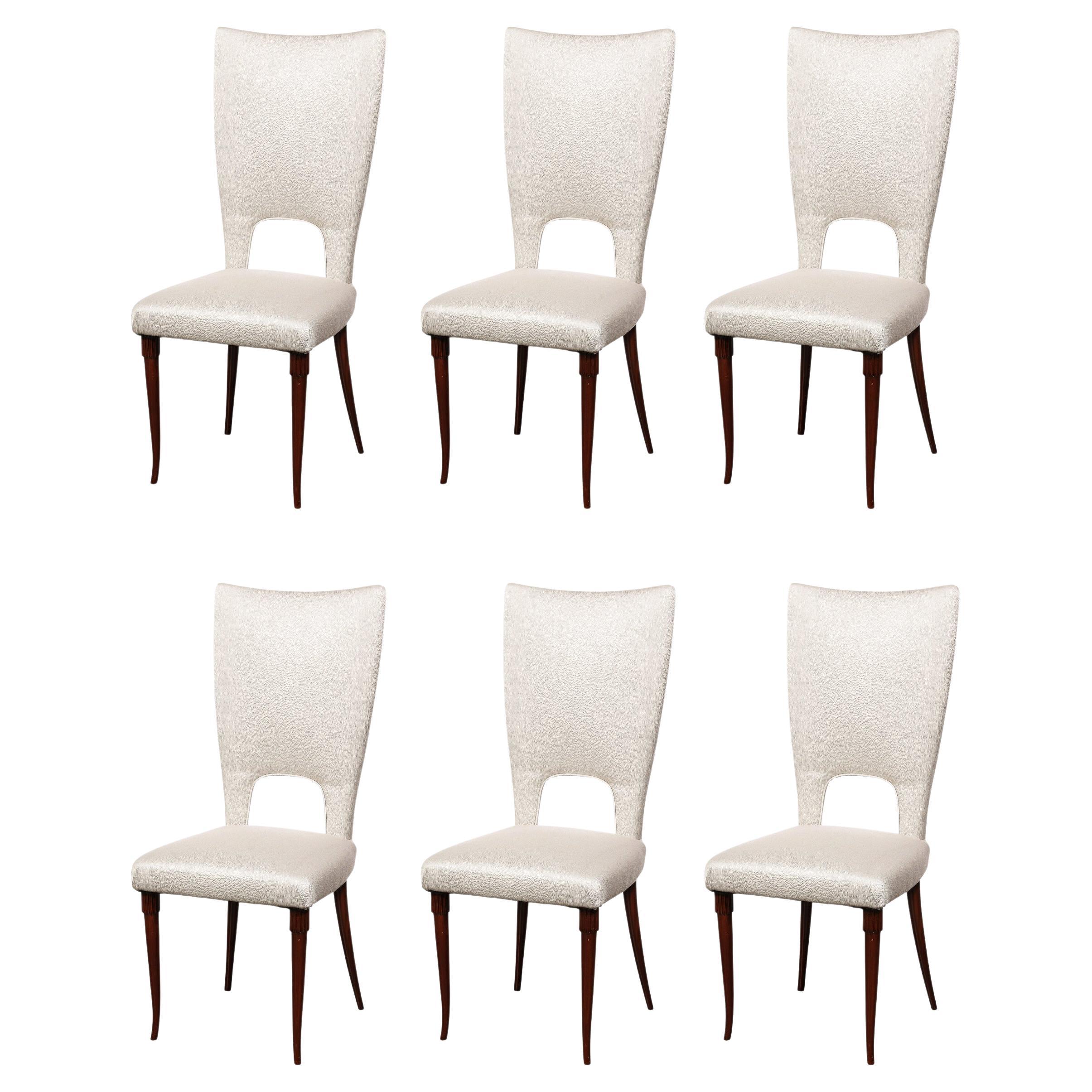 Set of Six Mid-Century Gallo Shield Form Dining Chairs by Pier Luigi Colli 