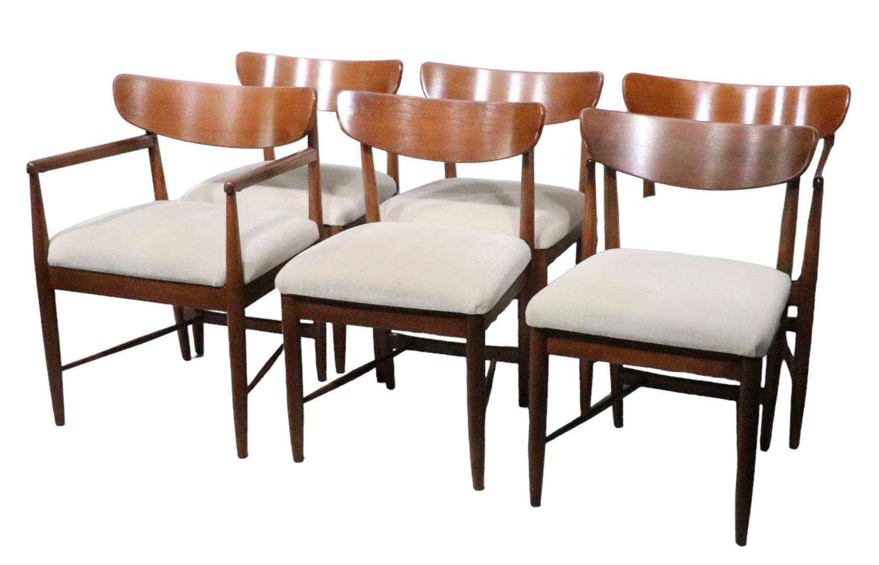 Set of Six Mid Century Dania Dining Chairs American of Martinsville c 1950/60s For Sale 5