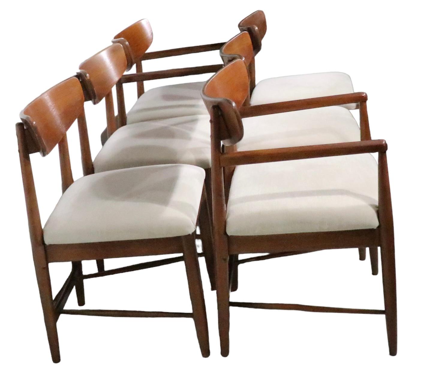 Set of Six Mid Century Dania Dining Chairs American of Martinsville c 1950/60s For Sale 5