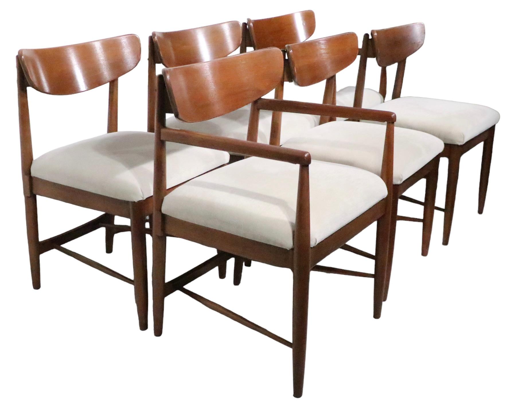 Set of Six Mid Century Dania Dining Chairs American of Martinsville c 1950/60s For Sale 7