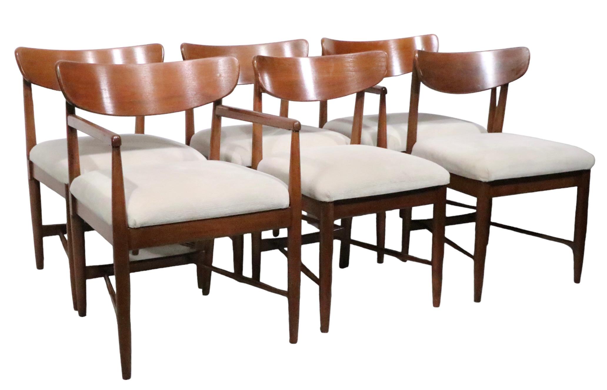 Set of Six Mid Century Dania Dining Chairs American of Martinsville c 1950/60s For Sale 8