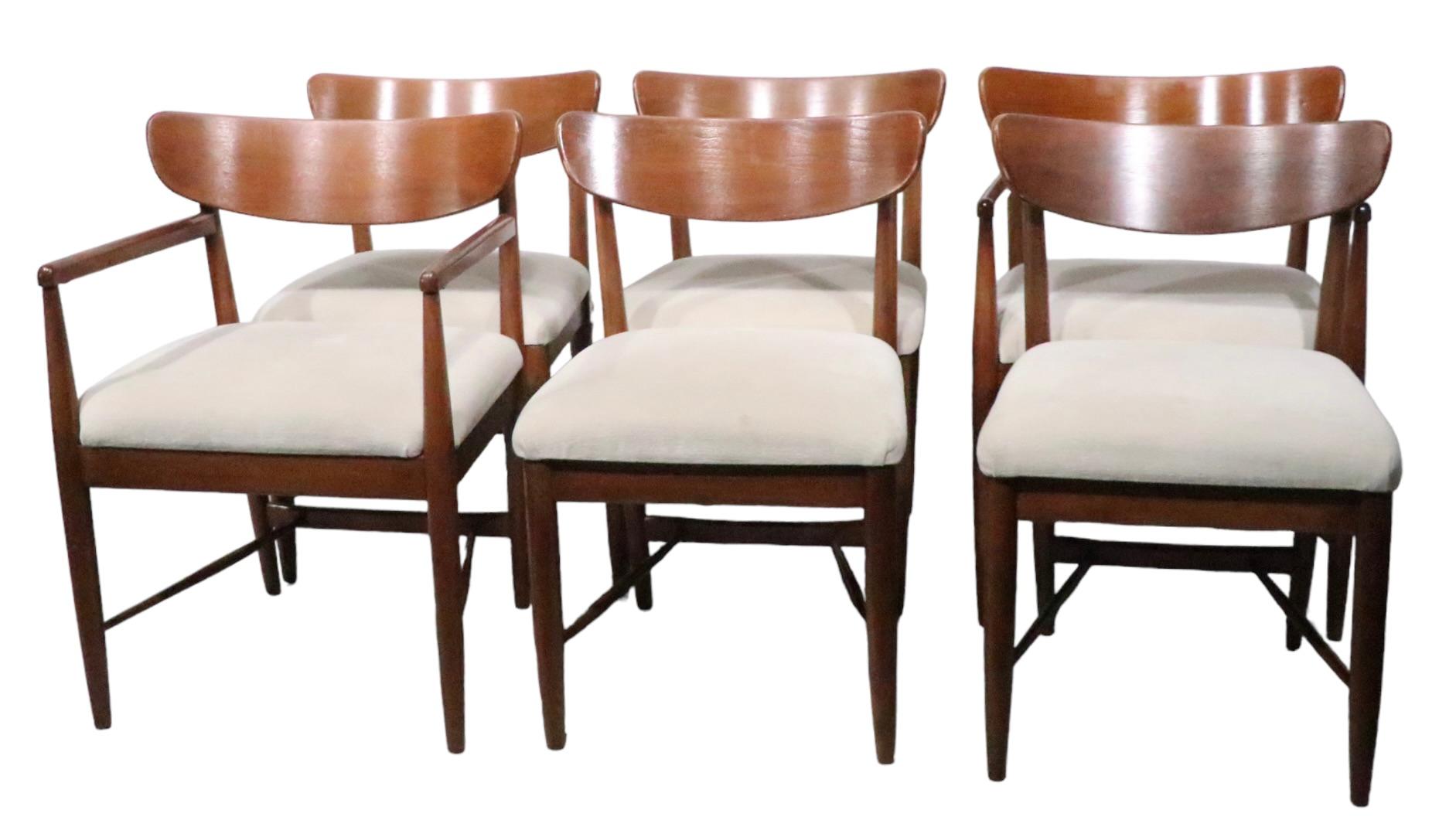 Set of Six Mid Century Dania Dining Chairs American of Martinsville c 1950/60s For Sale 9