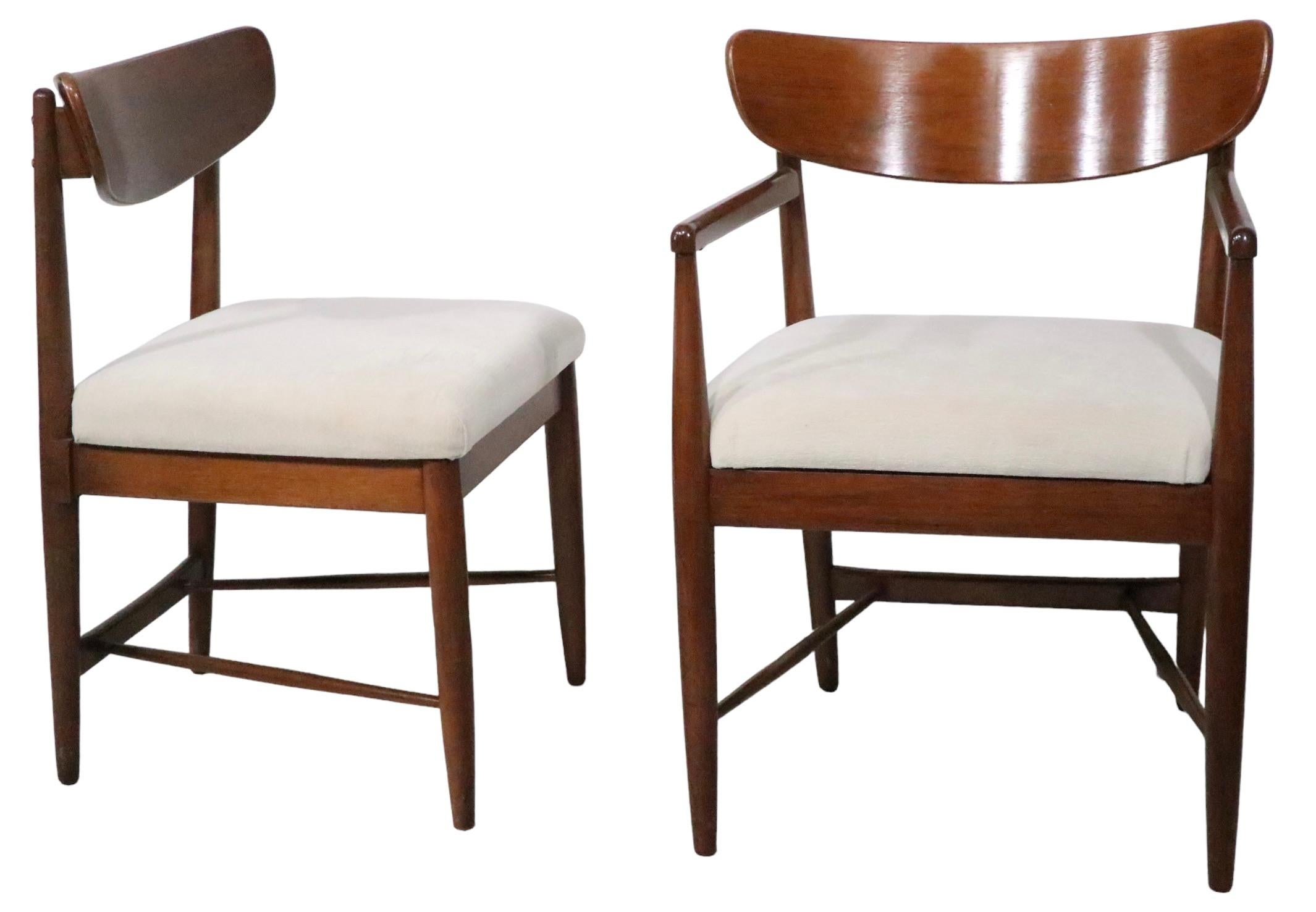 Upholstery Set of Six Mid Century Dania Dining Chairs American of Martinsville c 1950/60s For Sale