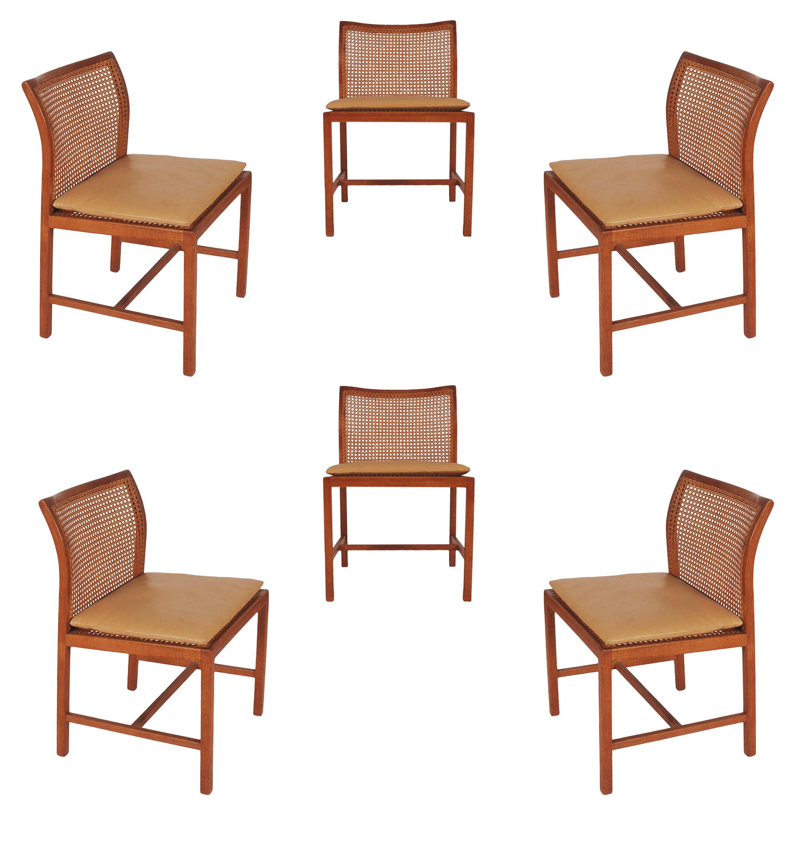 Set of Six Midcentury Danish Modern Cane Dining Chairs by Ditte & Adrian Heath 2