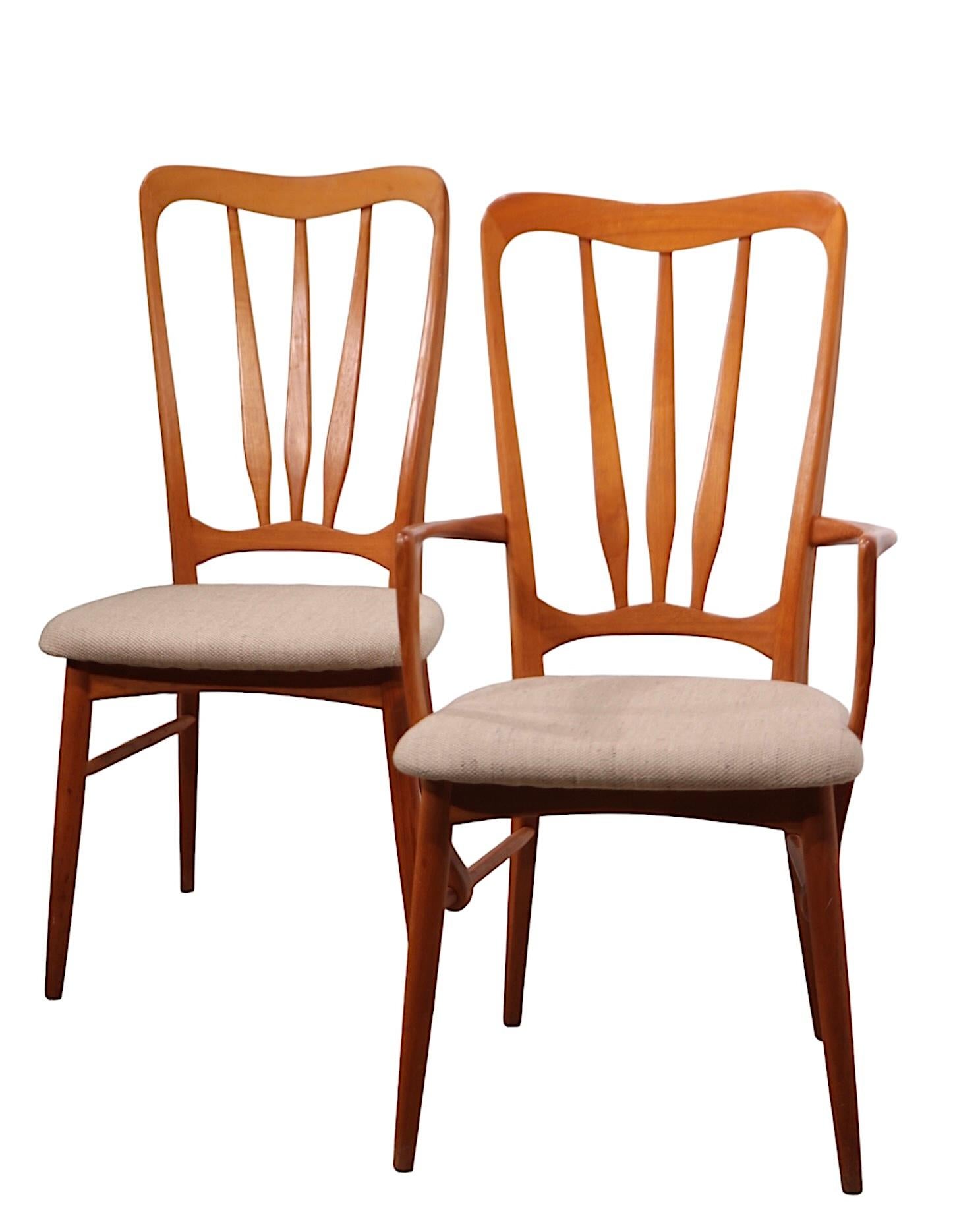 Set of Six Mid Century Danish Modern Koefoeds Hornslet Ingrid Dining Chairs For Sale 6