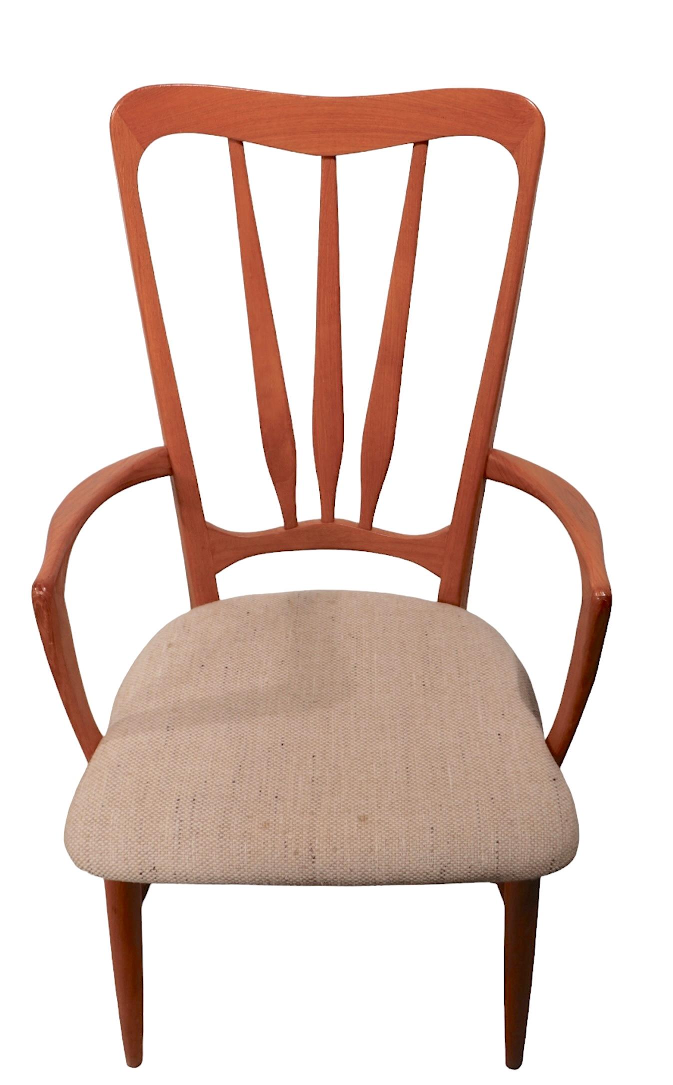Set of Six Mid Century Danish Modern Koefoeds Hornslet Ingrid Dining Chairs For Sale 7