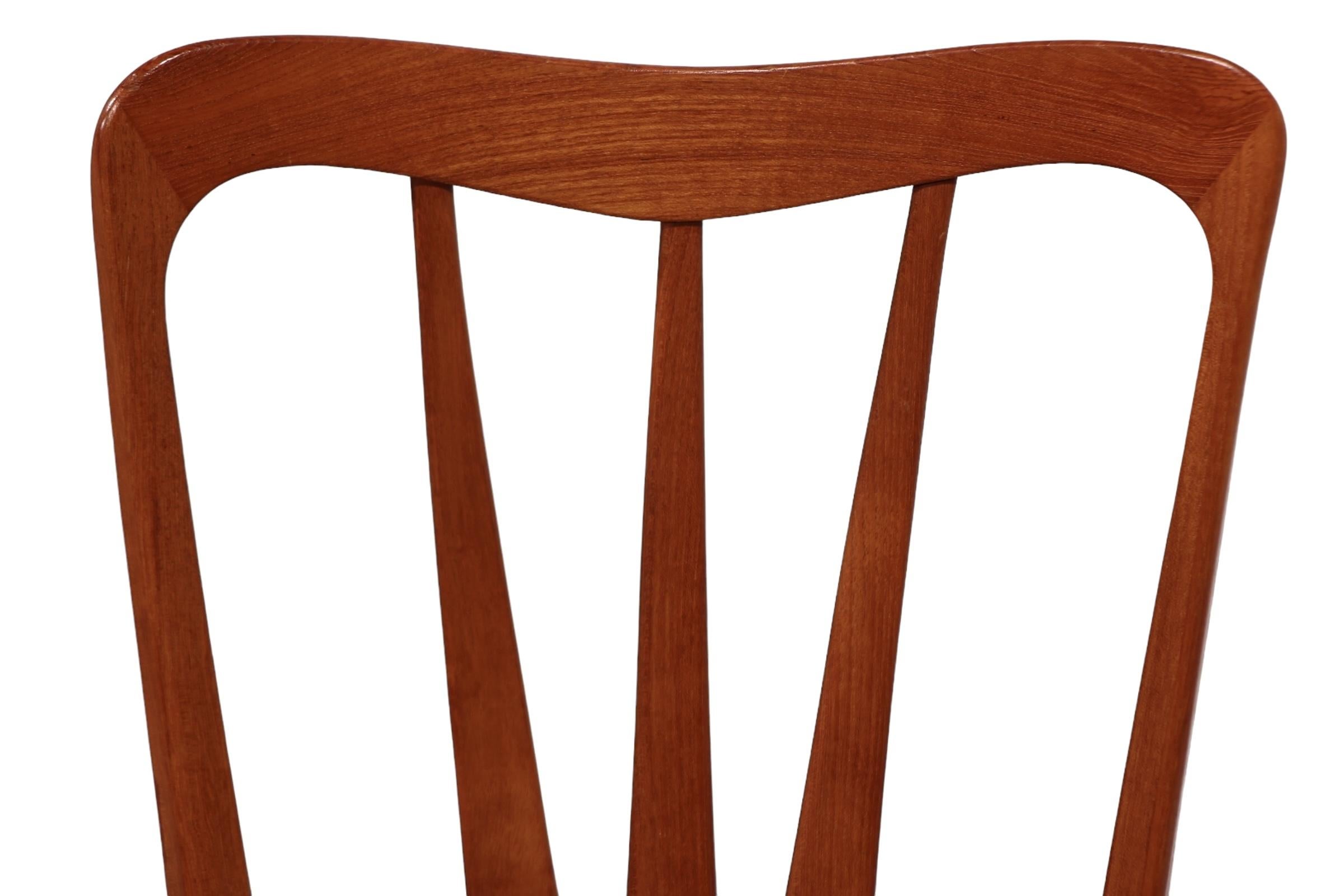 Set of Six Mid Century Danish Modern Koefoeds Hornslet Ingrid Dining Chairs For Sale 8