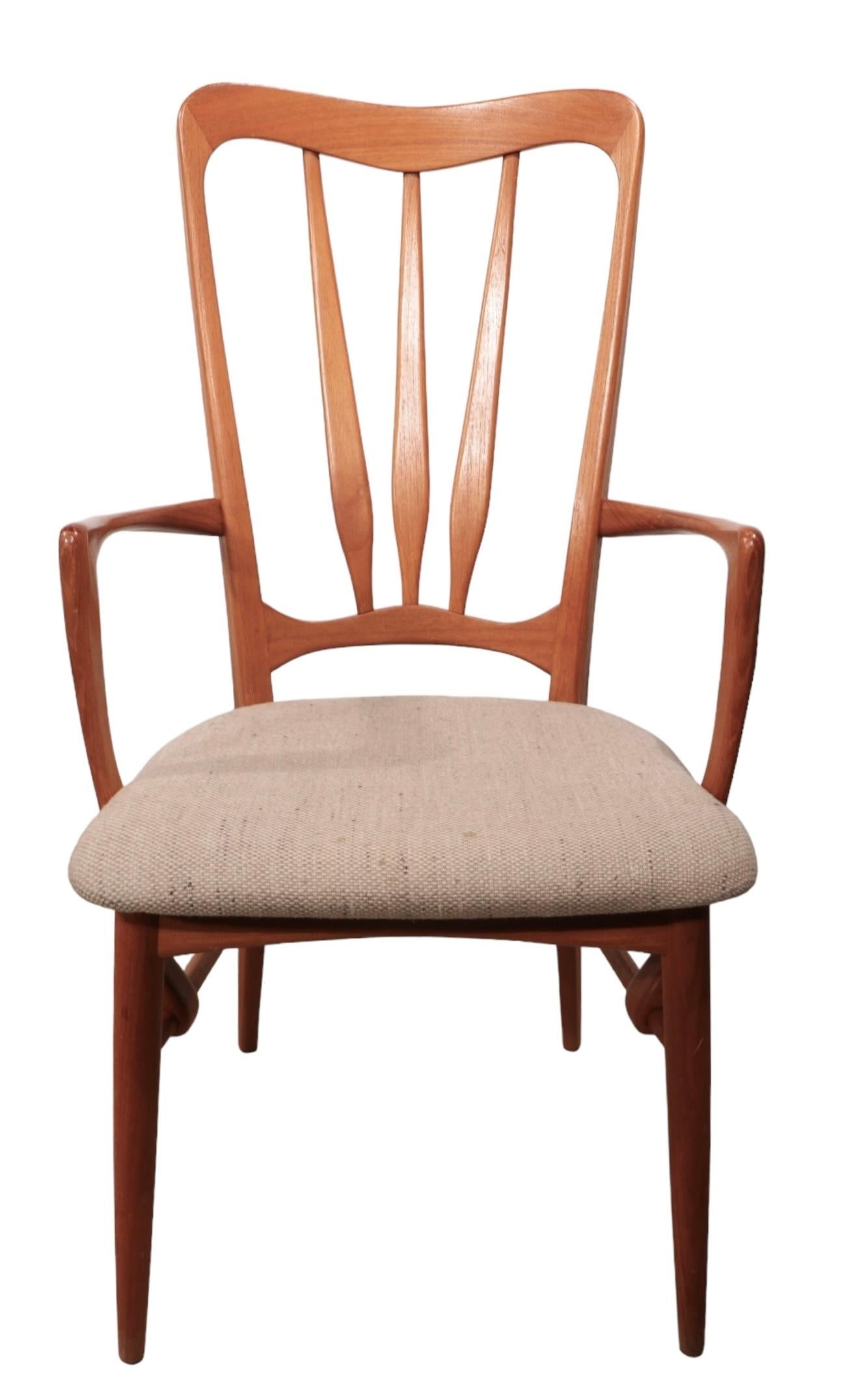 Set of Six Mid Century Danish Modern Koefoeds Hornslet Ingrid Dining Chairs For Sale 9
