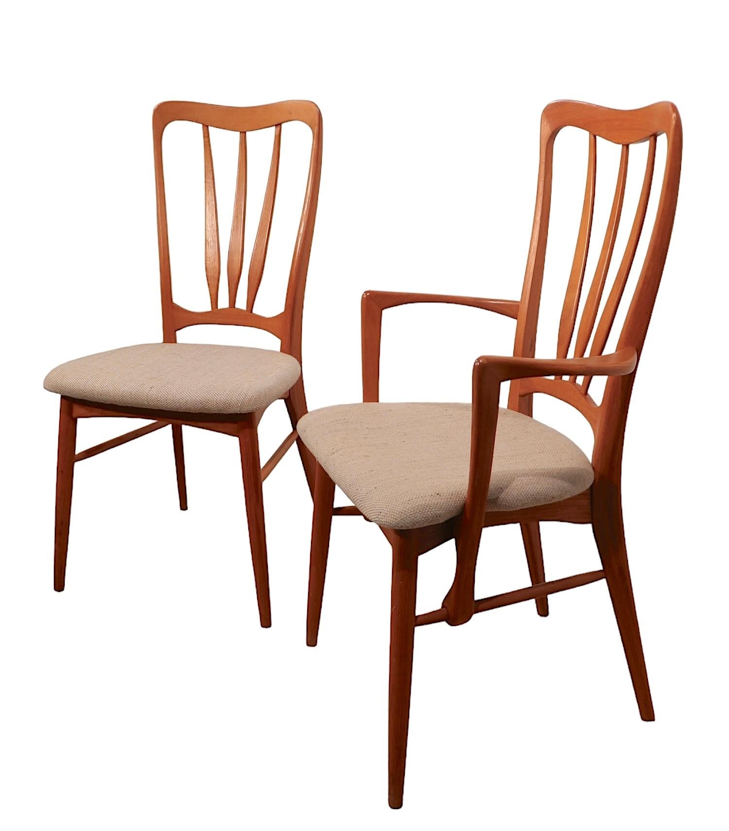 Set of Six Mid Century Danish Modern Koefoeds Hornslet Ingrid Dining Chairs For Sale 10