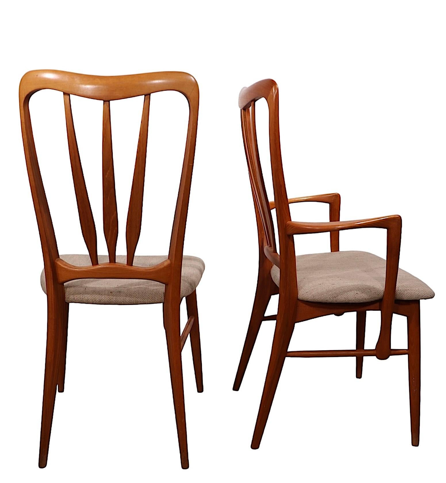 Set of Six Mid Century Danish Modern Koefoeds Hornslet Ingrid Dining Chairs For Sale 11