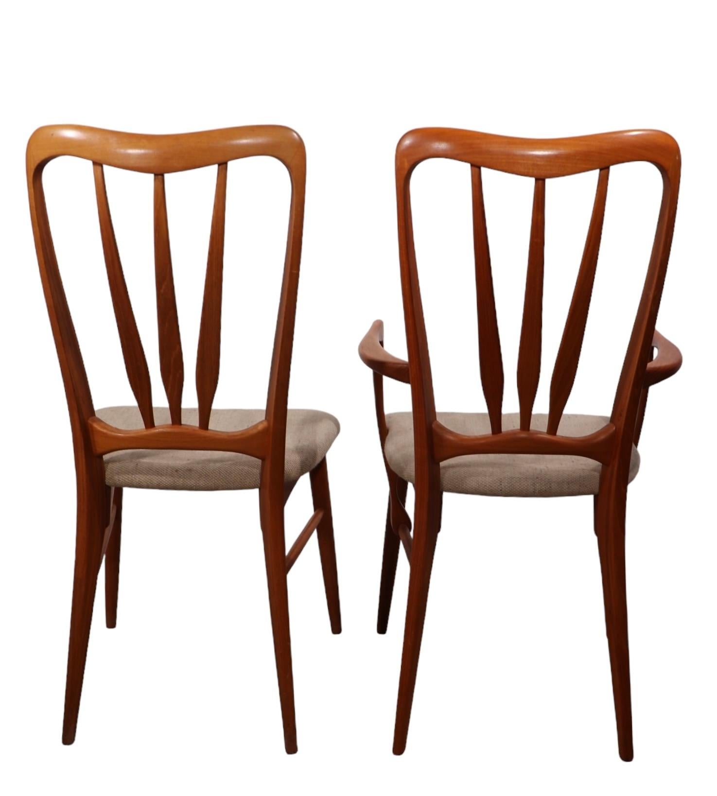 Set of Six Mid Century Danish Modern Koefoeds Hornslet Ingrid Dining Chairs For Sale 14