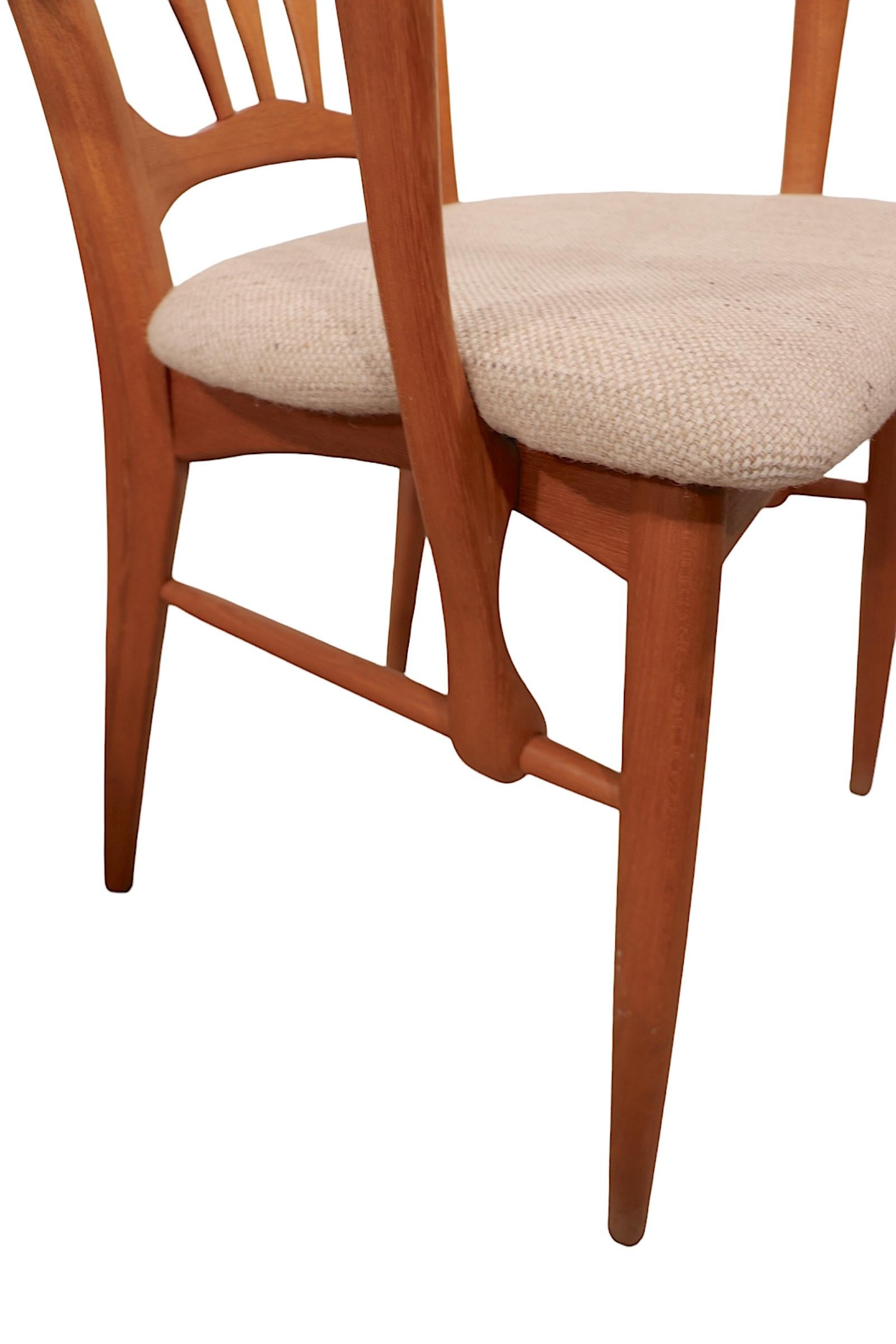 Set of Six Mid Century Danish Modern Koefoeds Hornslet Ingrid Dining Chairs For Sale 1