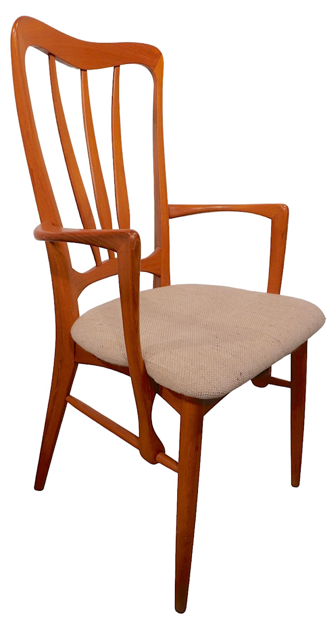 Set of Six Mid Century Danish Modern Koefoeds Hornslet Ingrid Dining Chairs For Sale 3