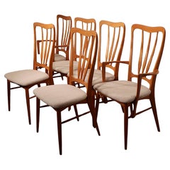 Set of Six Mid Century Danish Modern Koefoeds Hornslet Ingrid Dining Chairs