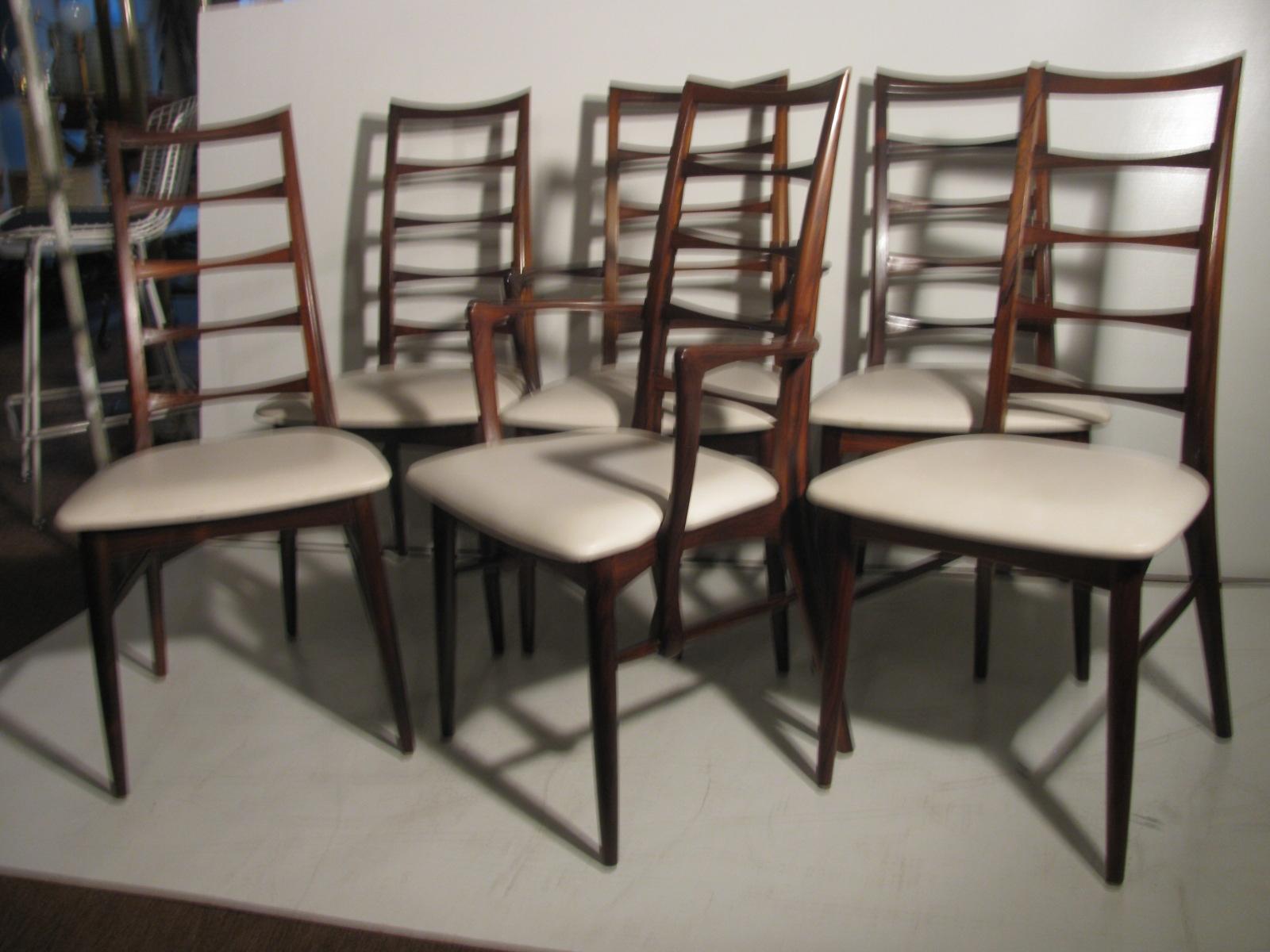 Hand-Crafted Set of Six Midcentury Danish Modern Rosewood Dining Chairs by Niels Koefoed