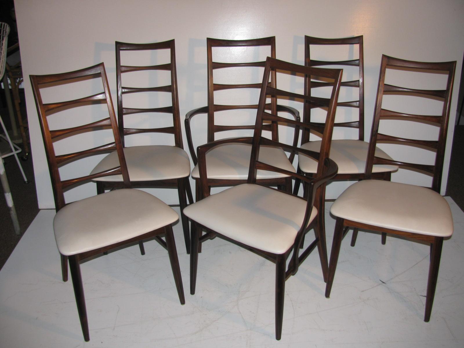 Set of Six Midcentury Danish Modern Rosewood Dining Chairs by Niels Koefoed In Good Condition In Port Jervis, NY