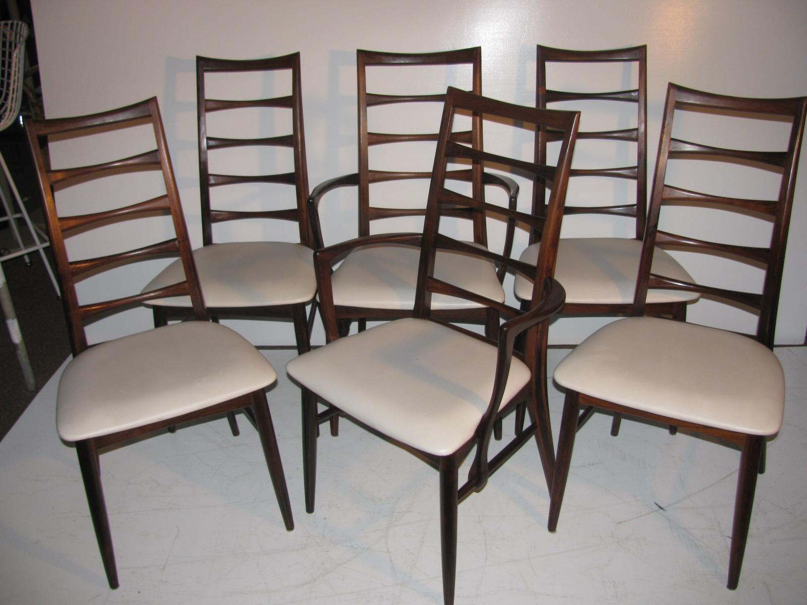 Mid-20th Century Set of Six Midcentury Danish Modern Rosewood Dining Chairs by Niels Koefoed