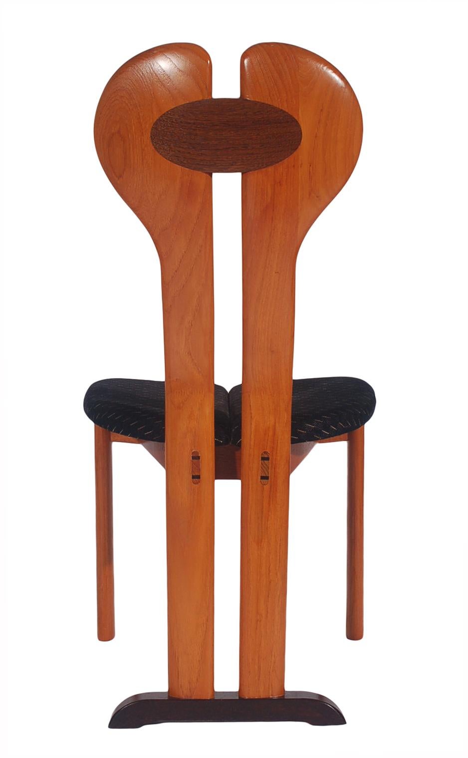 Late 20th Century Set of Six Midcentury Danish Postmodern Dining Chairs in Teak and Rosewood