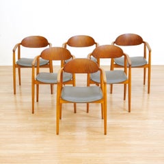 Conjunto de seis sillas de comedor Mid Century de Antonin Suman para Ligna