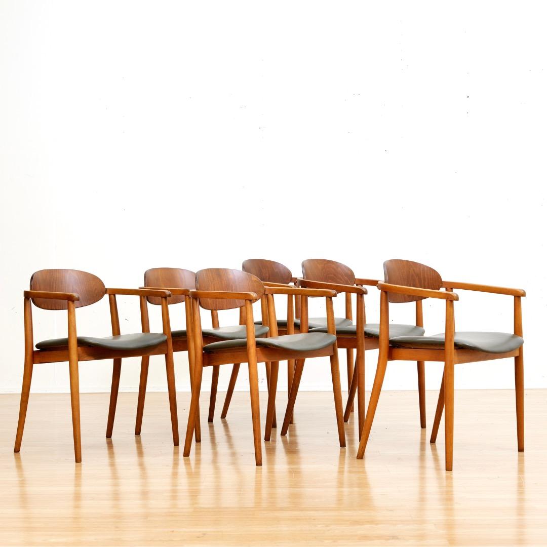 Sechser-Set Mid Century Esszimmerstühle von Antonin Suman für Ligna (Moderne der Mitte des Jahrhunderts) im Angebot