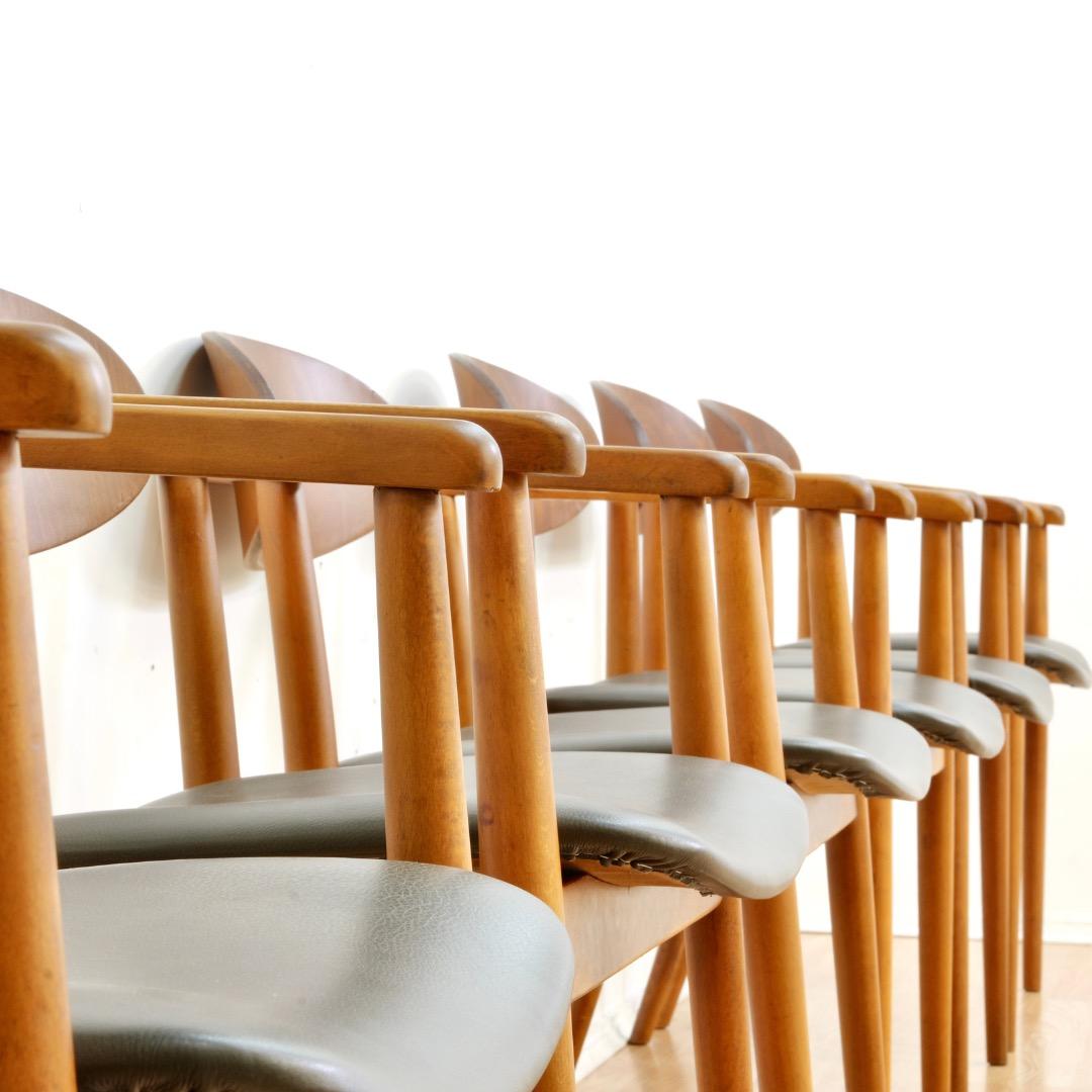 Sechser-Set Mid Century Esszimmerstühle von Antonin Suman für Ligna (Mitte des 20. Jahrhunderts) im Angebot