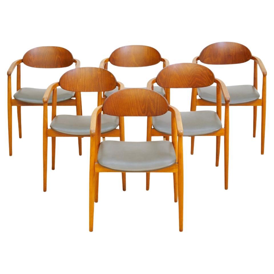 Set di sei sedie da pranzo del Mid Century di Antonin Suman per Lignae