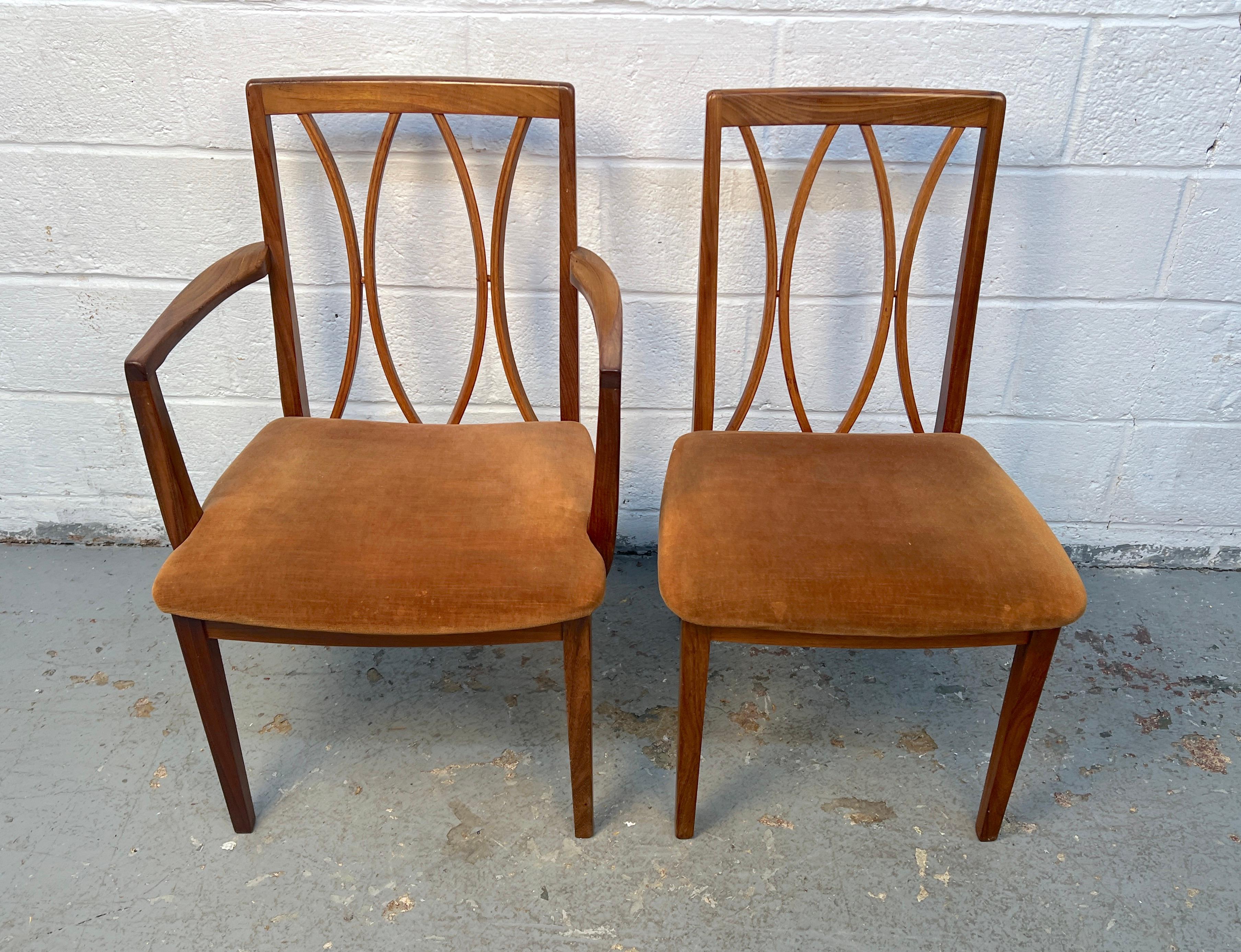 XX secolo Set di sei sedie da pranzo di metà secolo di G-Plan in vendita