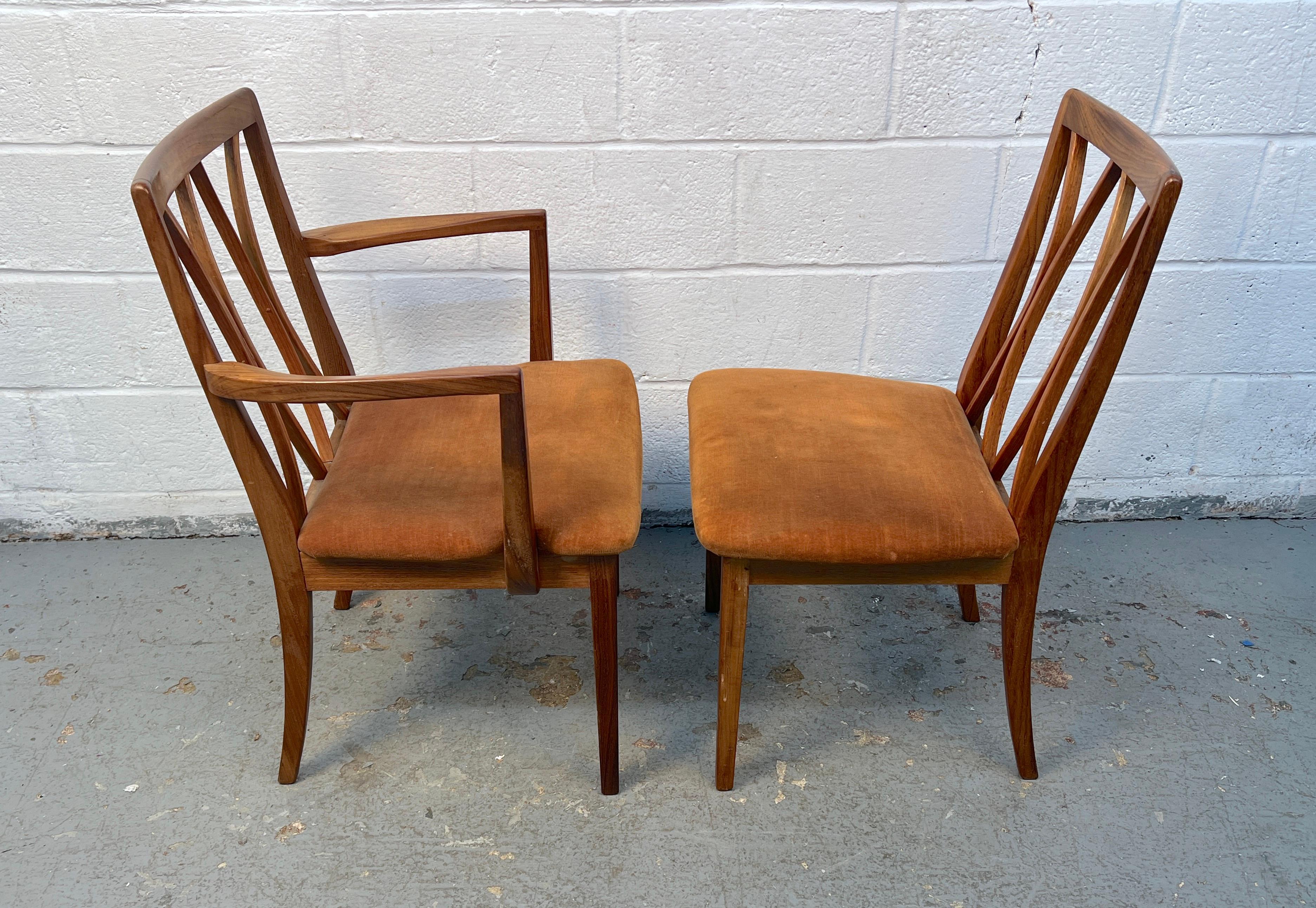 Noce Set di sei sedie da pranzo di metà secolo di G-Plan in vendita