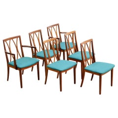 Ensemble de six chaises de salle à manger Mid Century par G-Plan en sarcelle Ensemble de six chaises de salle à manger Mid Century par G-Plan en sarcelle