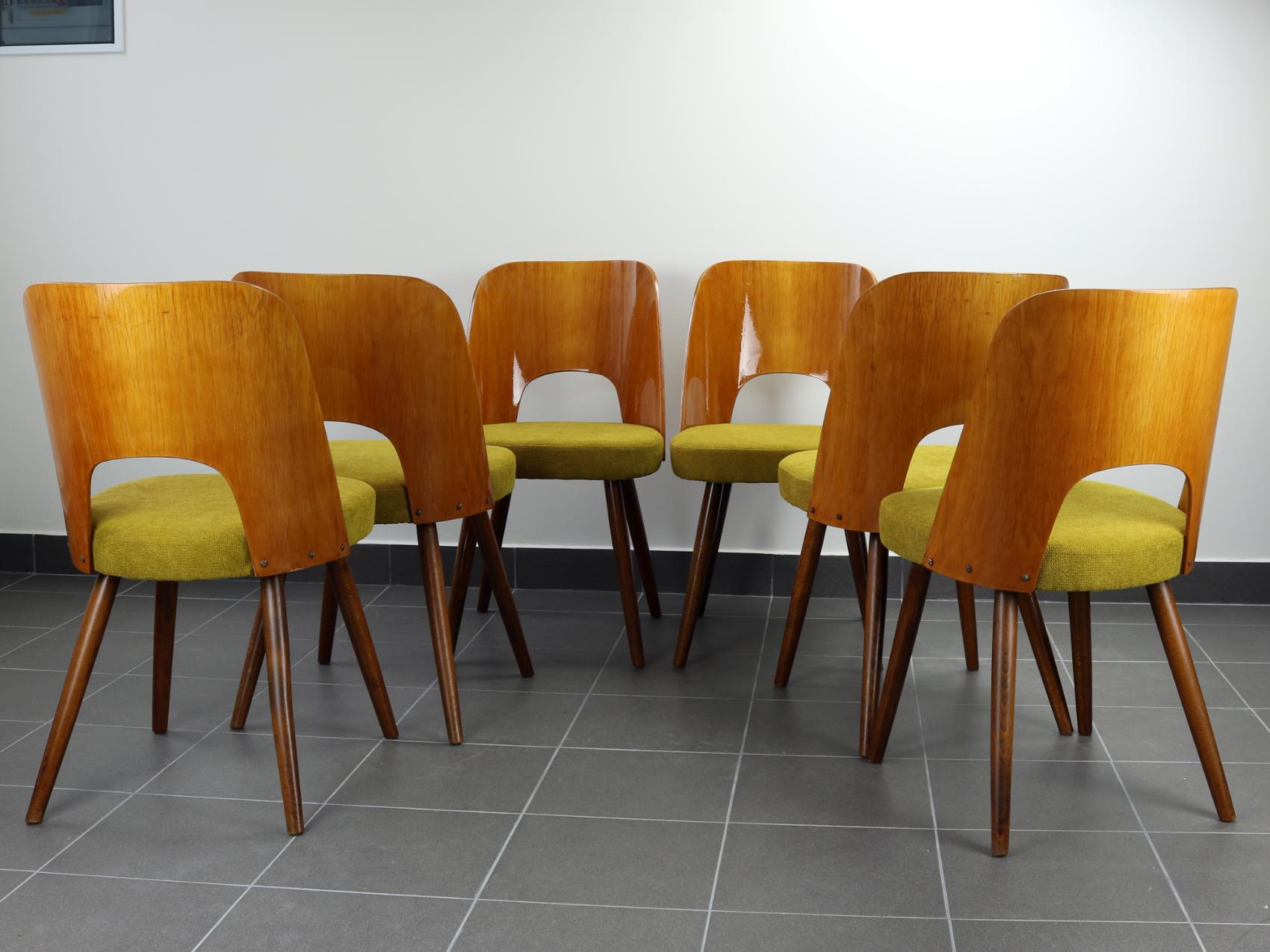 Mid-Century Modern Set of Six Mid Century Dining Chairs by Oswald Haerdtl for Ton, 1950s