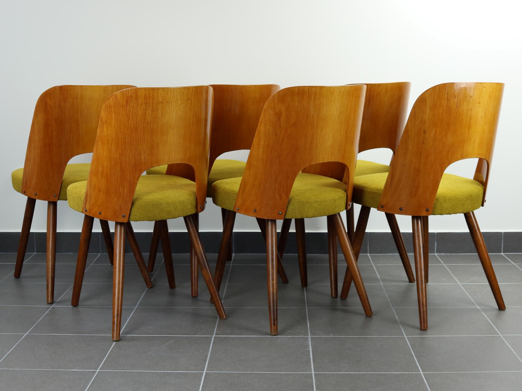 Set of Six Mid Century Dining Chairs by Oswald Haerdtl for Ton, 1950s In Excellent Condition In Lucenec, SK