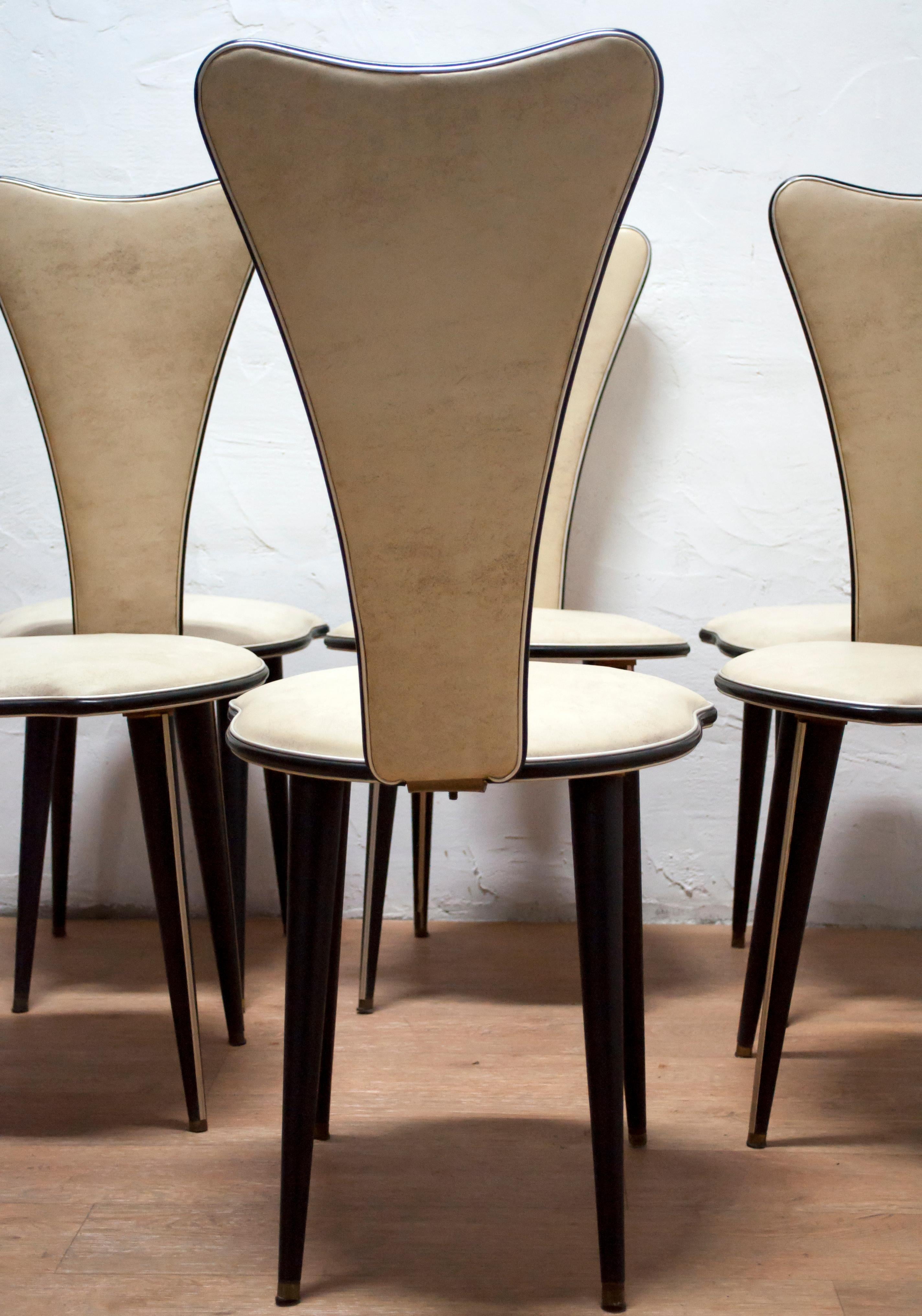 Mid-20th Century Umberto Mascagni for Harrods London Midcentury Italian Dining Chairs, 1950s
