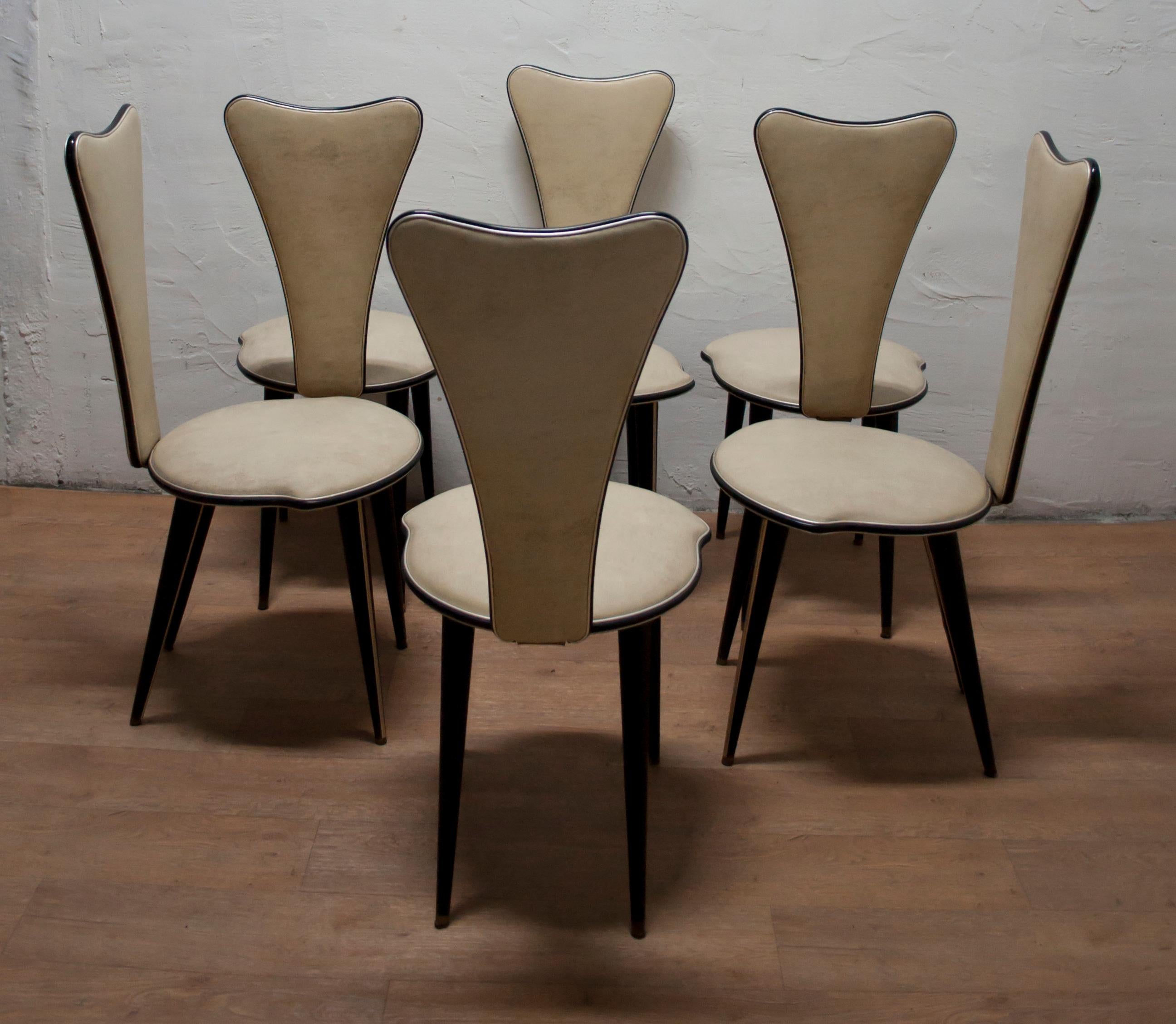 Aluminum Umberto Mascagni for Harrods London Midcentury Italian Dining Chairs, 1950s